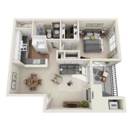 a floor plan is shown with a bedroom and a living room