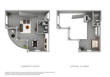 A diagram shows the layout of a house with a lower and upper floor.