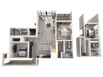  Floor Plan 3x3 Townhome