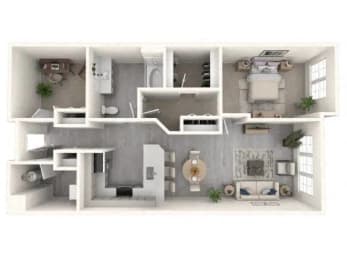 a floor plan of a house with a bedroom and a living room