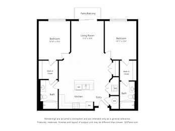 A black and white drawing of a house layout.