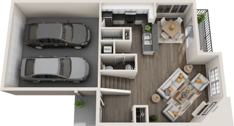 the 2021 2021 fs floor plan with a car in the garage