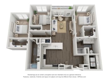 a 1 bedroom floor plan  395