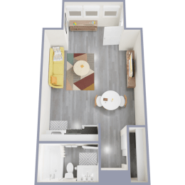 a floor plan of a studio apartment