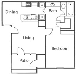 a floor plan of a house with a bedroom and a living room