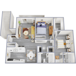 a floor plan of a 3 bedroom apartment