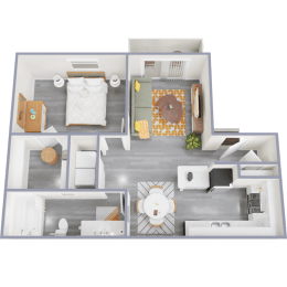 a floor plan of a 1 bedroom apartment
