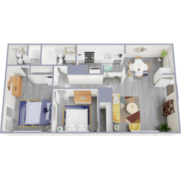 a floor plan of a 1 bedroom apartment