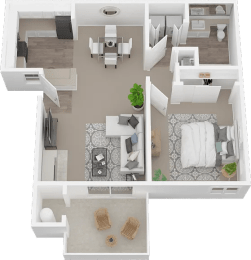 Sutter Ridge Apartments 1 Bedroom Floorplan