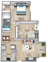 a floor plan of a house with a bedroom and a living room