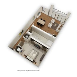 a floor plan of a small apartment with a bedroom and a living room