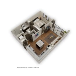 3d floor plan of a small apartment  apartments