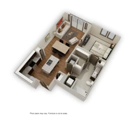 a model of a 3d floor plan of a house