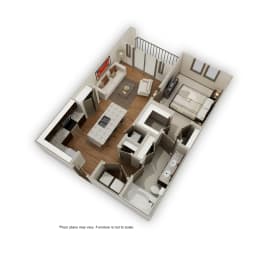 a rendering of a 3d floor plan of a house