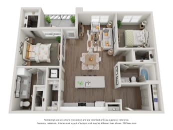 bedroom floor plan an open concept layout with a large closet and a balcony
