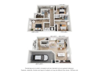 a comparison of a 1 bedroom floor plan and a 2100 sqft apartment