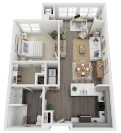 a 1 bedroom floor plan  the residences at