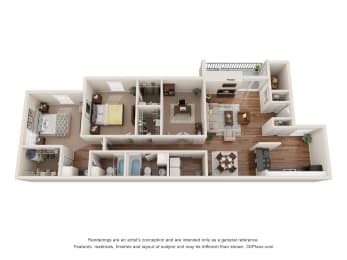 bedroom floor plan an in 3d