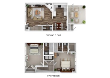 the outlook floor plan  grassy crossings apartment homes  670 sq ft