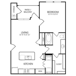  Floor Plan 1X1 A1