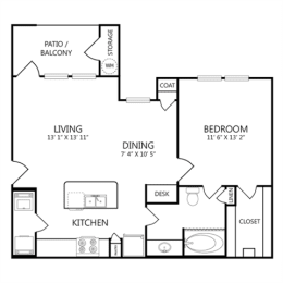  Floor Plan 1x1 A2
