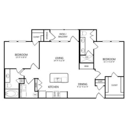  Floor Plan 2x2 B2