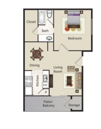 a floor plan of a living room and a bedroom