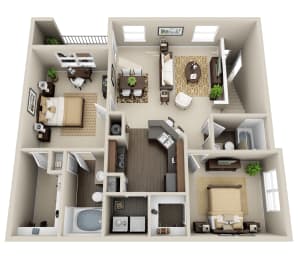 a 3d drawing of a floor plan of a house