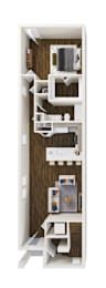 A white and wood kitchen with a sink and a stove.