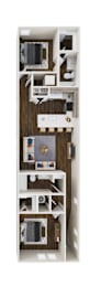 a floor plan of a apartment with a closet