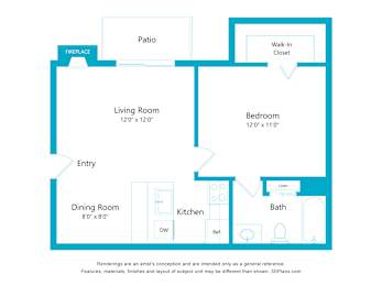 A blueprint of a house layout with rooms labeled.