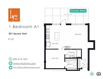 a floor plan of 1 bedroom a1 apartment