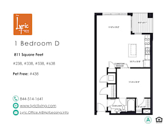 a floor plan of 1 bedroom d
