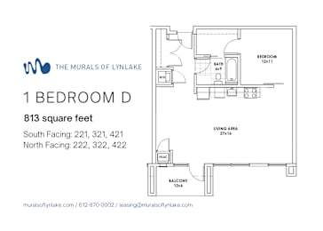 1 Bedroom D Floor Plan