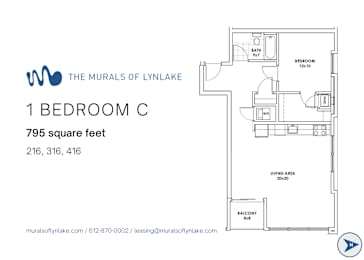 1BR C Floor Plan