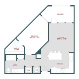 A2 One bedroom, One bathroom at 19 South Apartments, Florida, 34744