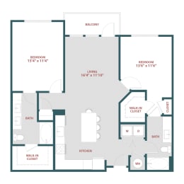 B3 Two bedroom, Two bathroomat 19 South Apartments, Kissimmee, FL