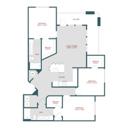 C1 Three bedroom, 2 bathroom at 19 South Apartments, Kissimmee