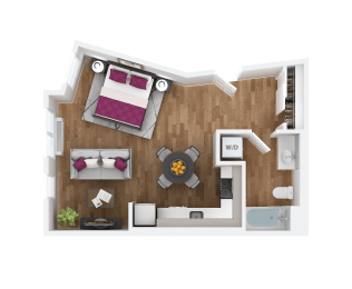 Studio 1 bath at Hana Apartments, Hillsboro, 97006