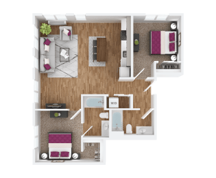 2 bedroom 2 bath F at Hana Apartments, Hillsboro