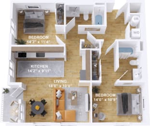 2 bed 2 bath E at The Mill on Maple Apartments, Oregon City, Oregon