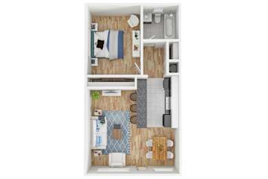  Floor Plan 1 Bedroom 1 Bath - Cottages