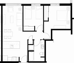 A black and white image of a floor plan for a house.