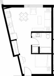 A black and white image of a floor plan for a house.