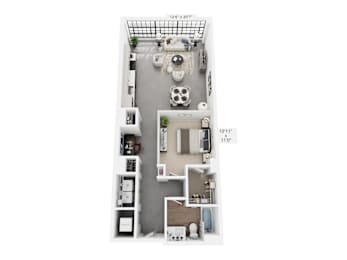 The Lucy – 924 sq ft 1-bedroom loft Cole Motor Indianapolis | rooftop terrace, cedar sauna, downtown