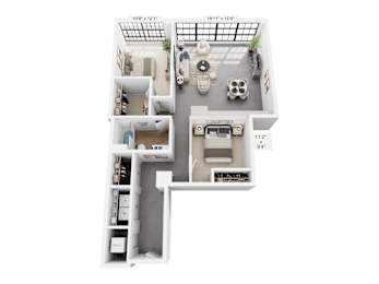 The Schofield – 1,094 sq ft 2-bedroom 2-bath loft Cole Motor Indianapolis | Cole Noble near Mass Ave