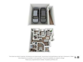 3 bed 2 bath A at Echo Park at Perry Crossing Apartments, Plainfield, Indiana