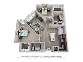 Cusato B3 Floor Plan at The Foundry, Indiana, 46617