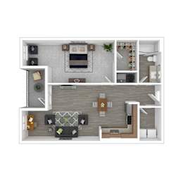 Harlan Floor Plan at Gathyr Apartments, Indianapolis