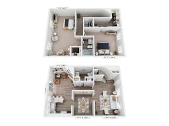 The Hammond Floorplan at Governor Square Apartments, Indiana